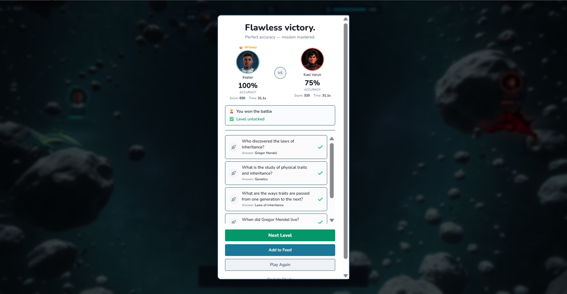 AstroStar flawless victory summary