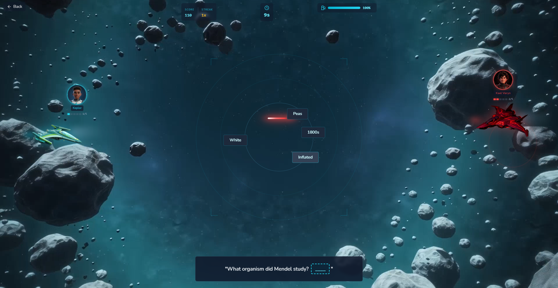AstroStar asteroid battle screen